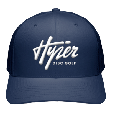 Signature Hyzer Disc Golf Blue Trucker Hat | Hyzer Disc Golf
